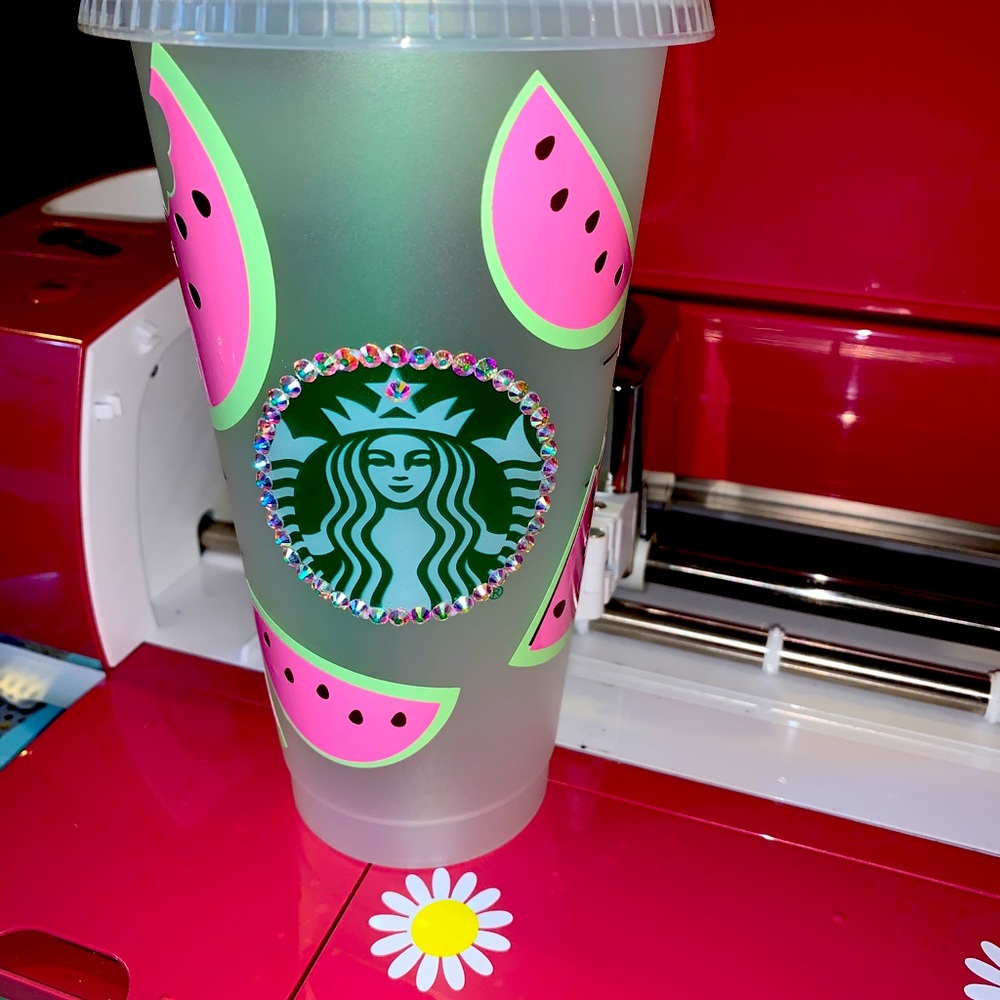 Starbucks watermelons 🍉 cups with rhinestone